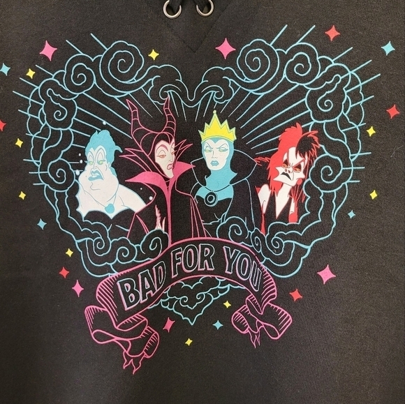 Torrid Disney Villains Anitvday Bad for you Sweatshirt Black 1X - Picture 4 of 8